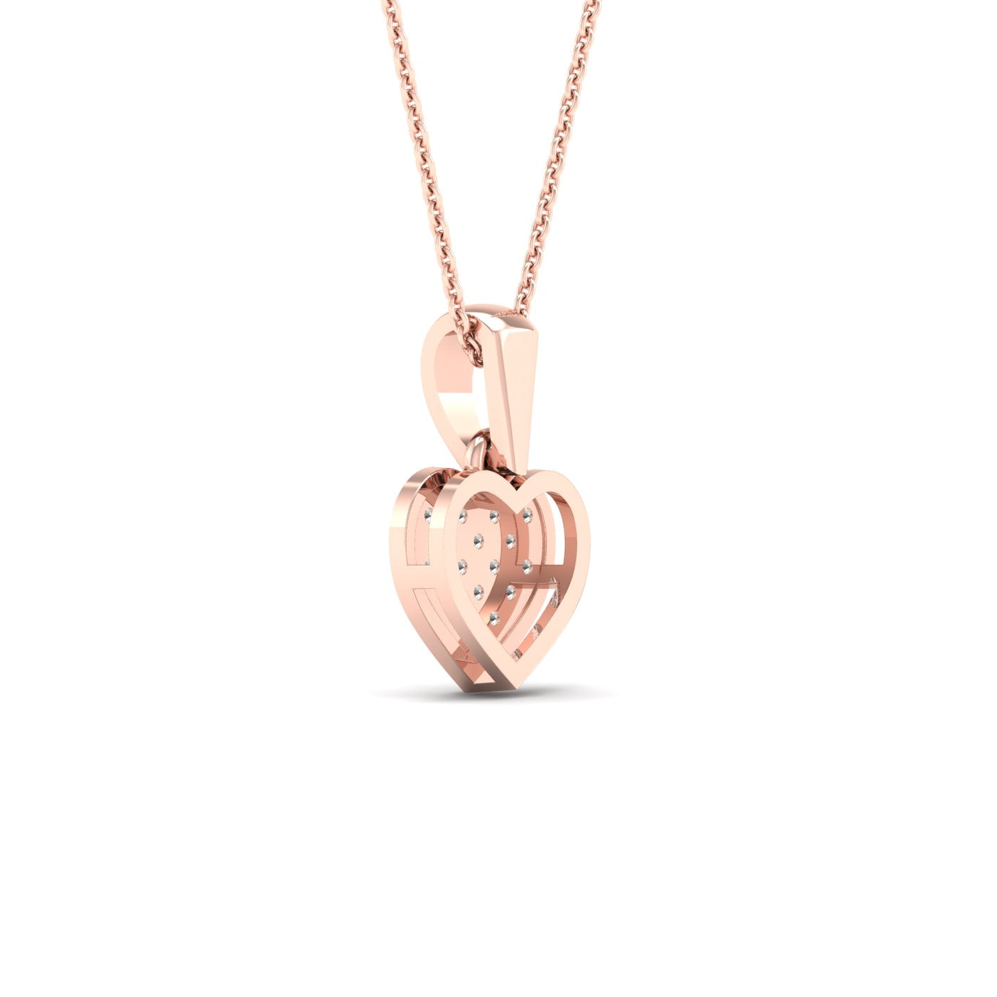10K Rose Gold Magnifcnet 0.05Ct Diamond Pendant