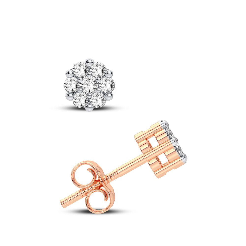 14K Rose Gold Dazzling 0.25Ct Diamond Earring