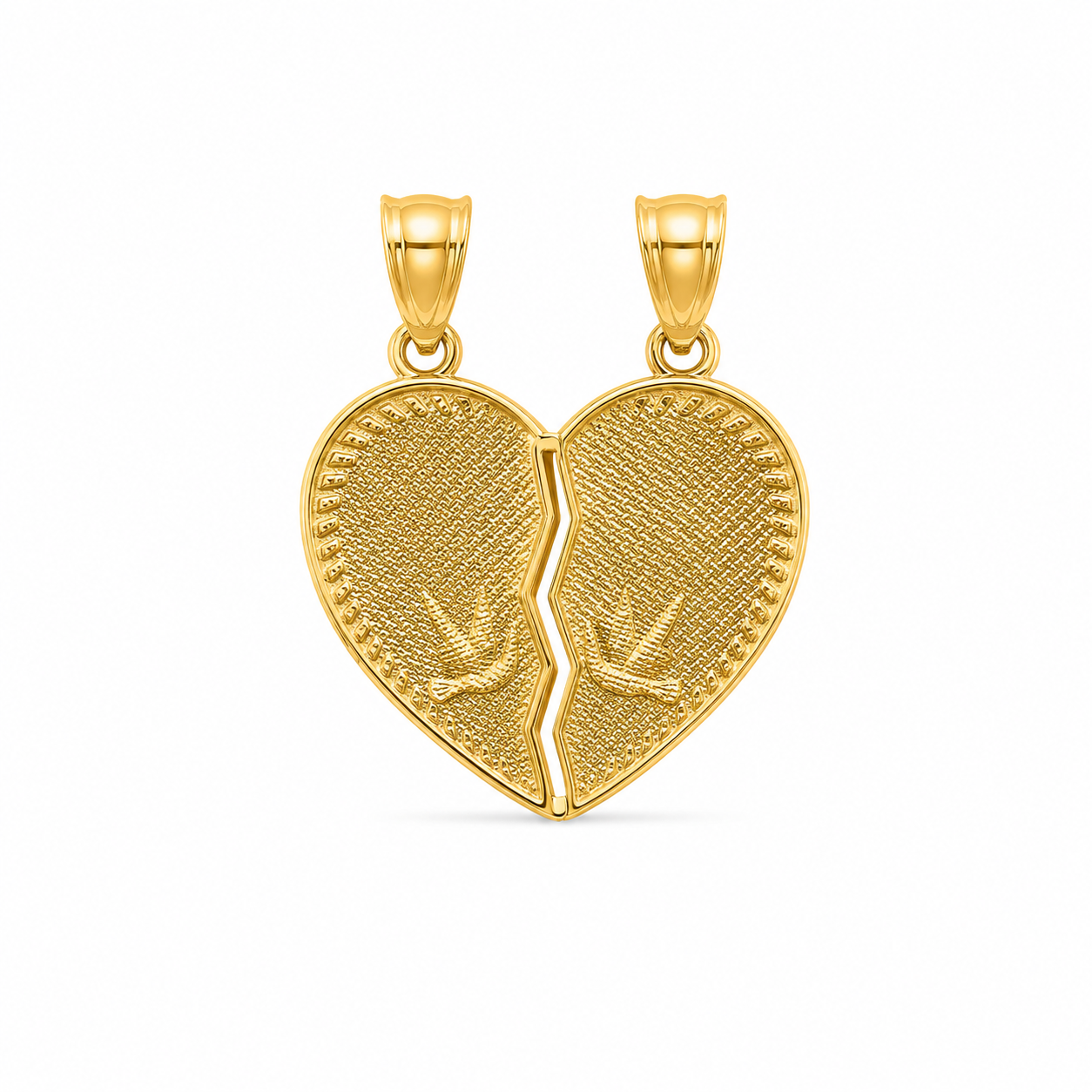 10KT Te Amo Heart Yellow Gold Pendant [A1B5]