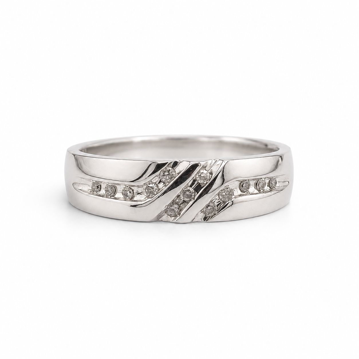 10KT White Gold 0.12 CTW Diamond Ring [A2B3 - K6H00]