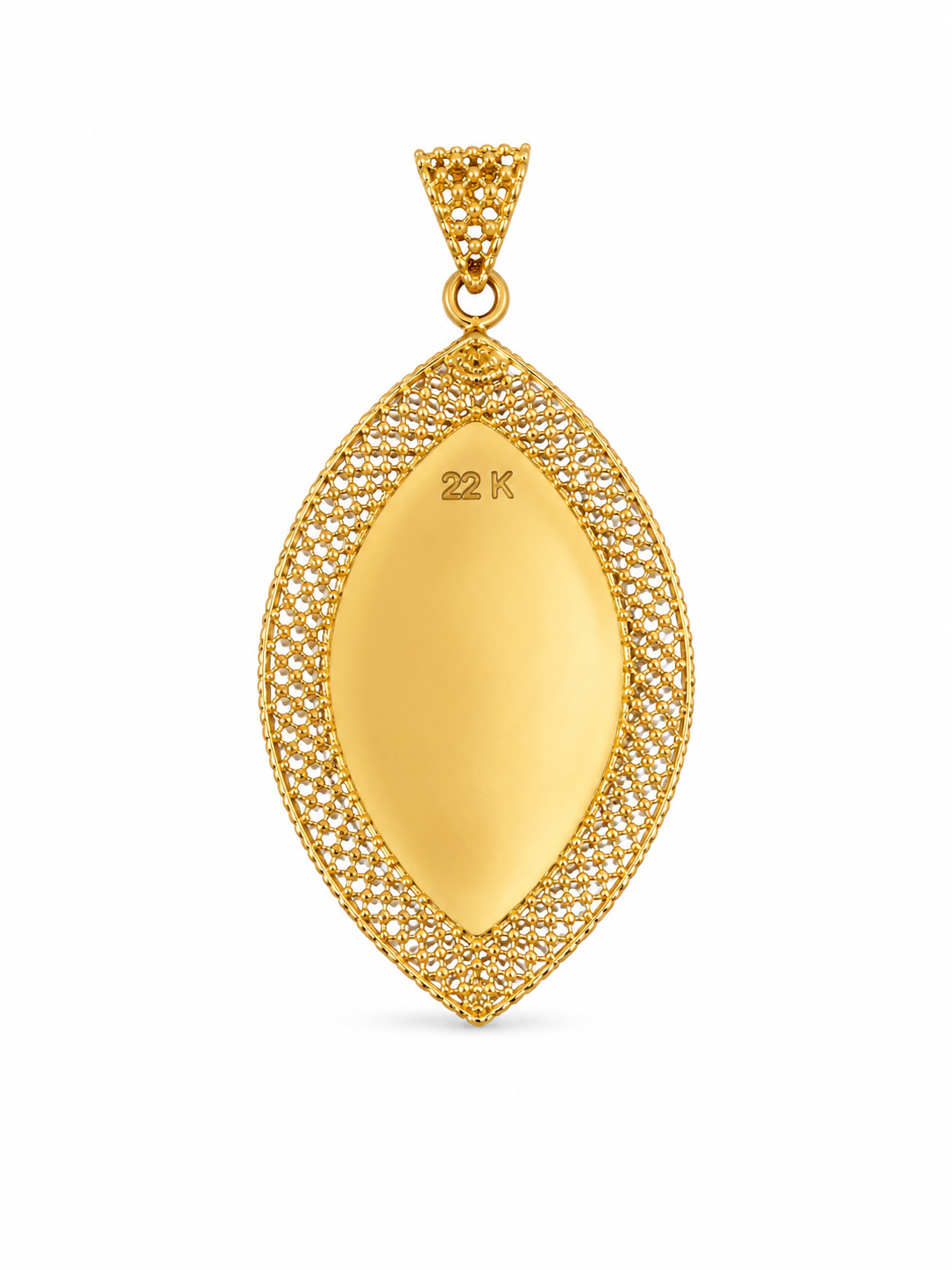 22KT Solid Yellow Gold Allah Calligraphy Pendant [A3B4]