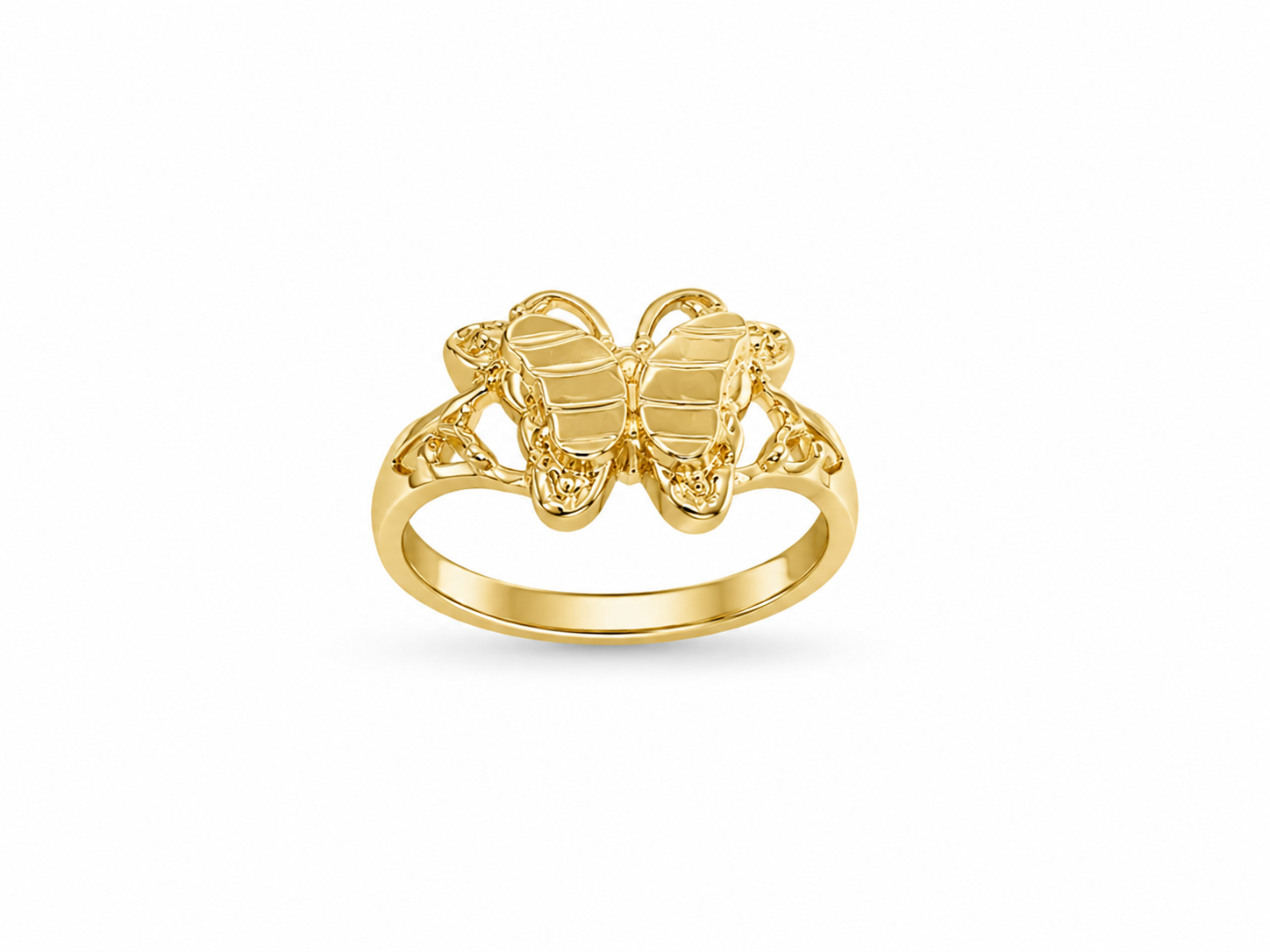 18KT Butterfly Yellow Gold Ring [A1B6]