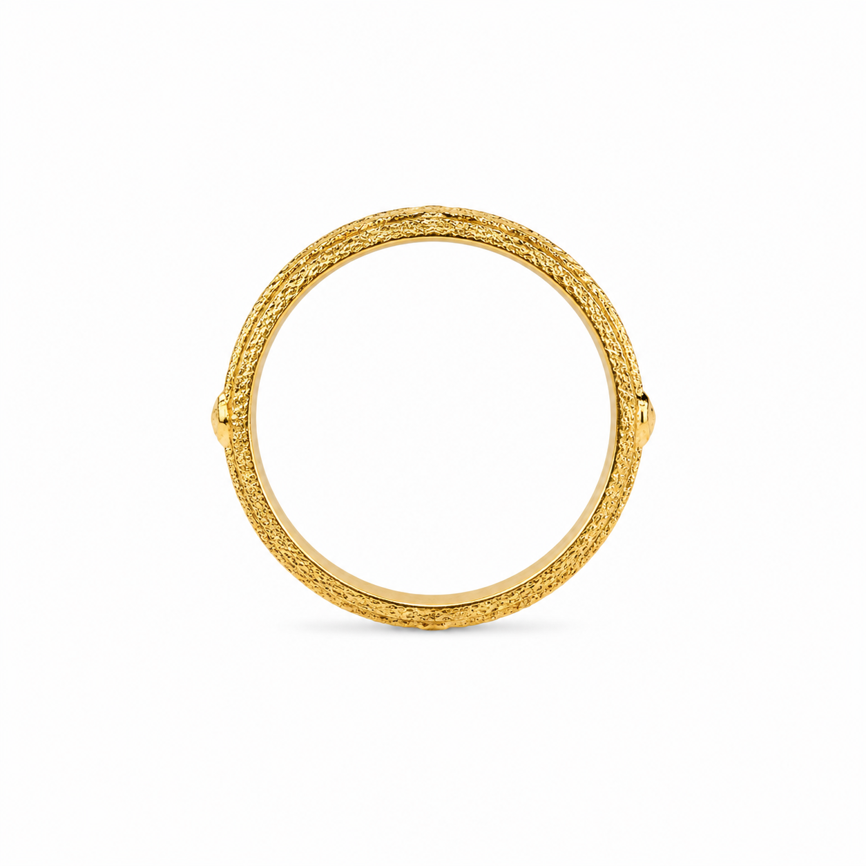 22KT Black Stripe Wedding Band Yellow Gold Ring {A3B6]
