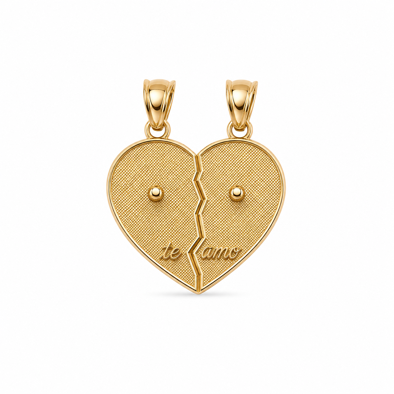 10KT Two Piece Heart Set Yellow Gold Pendant [A1B5]