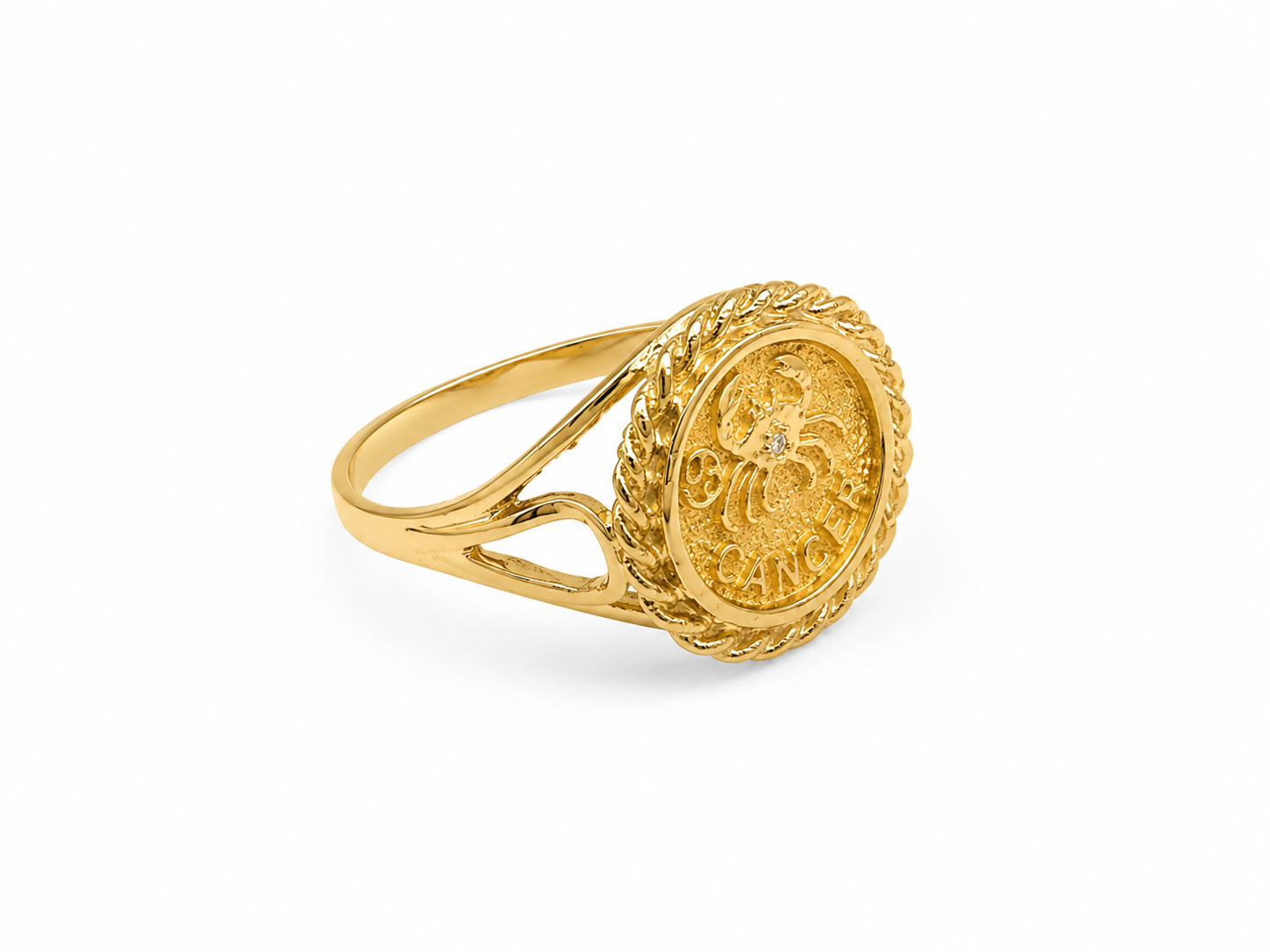 10KT Yellow Gold Cancer Ring [A2B2]