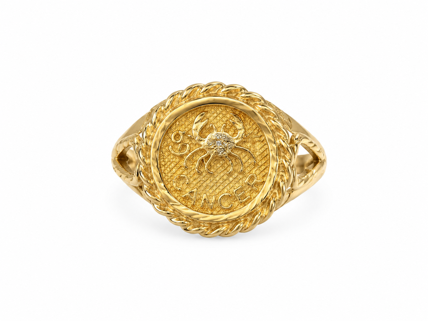 10KT Yellow Gold Cancer Ring [A2B2]