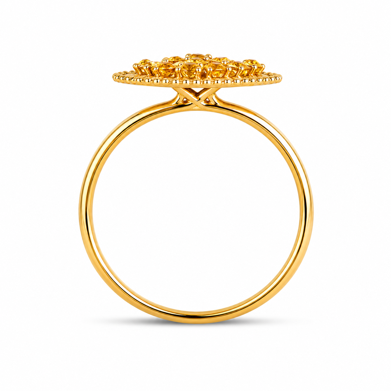 22KT Heart Design Yellow Gold Ring [A2B7]
