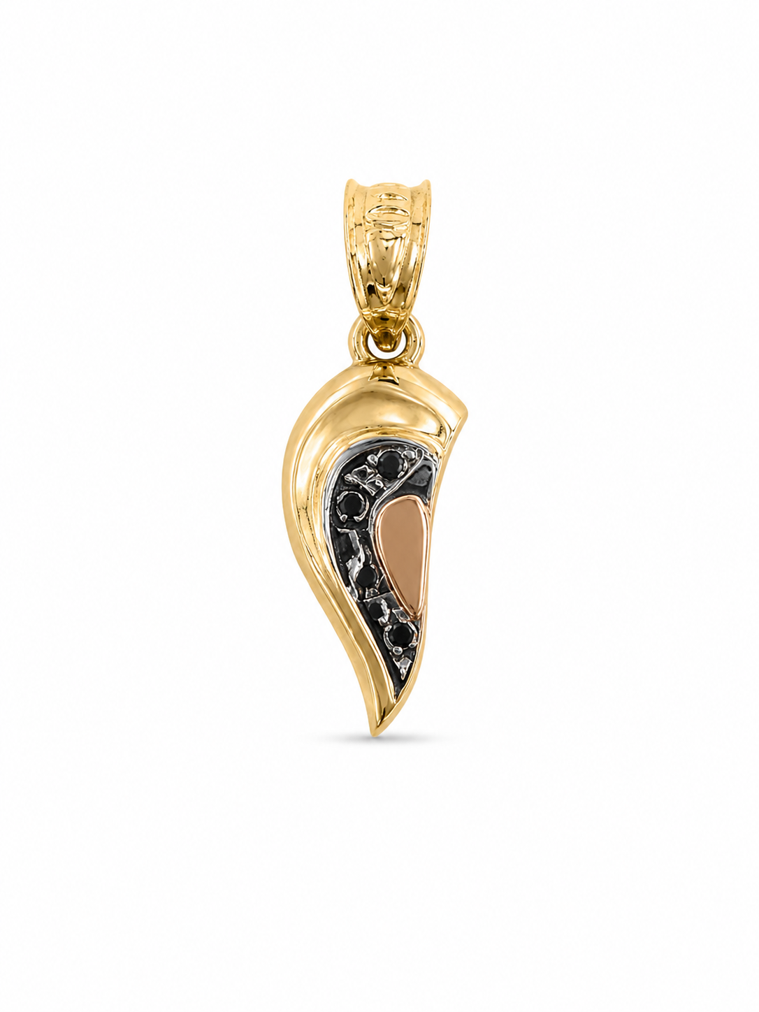 14KT Half Heart Two Tone Gold Pendant [A1B8]