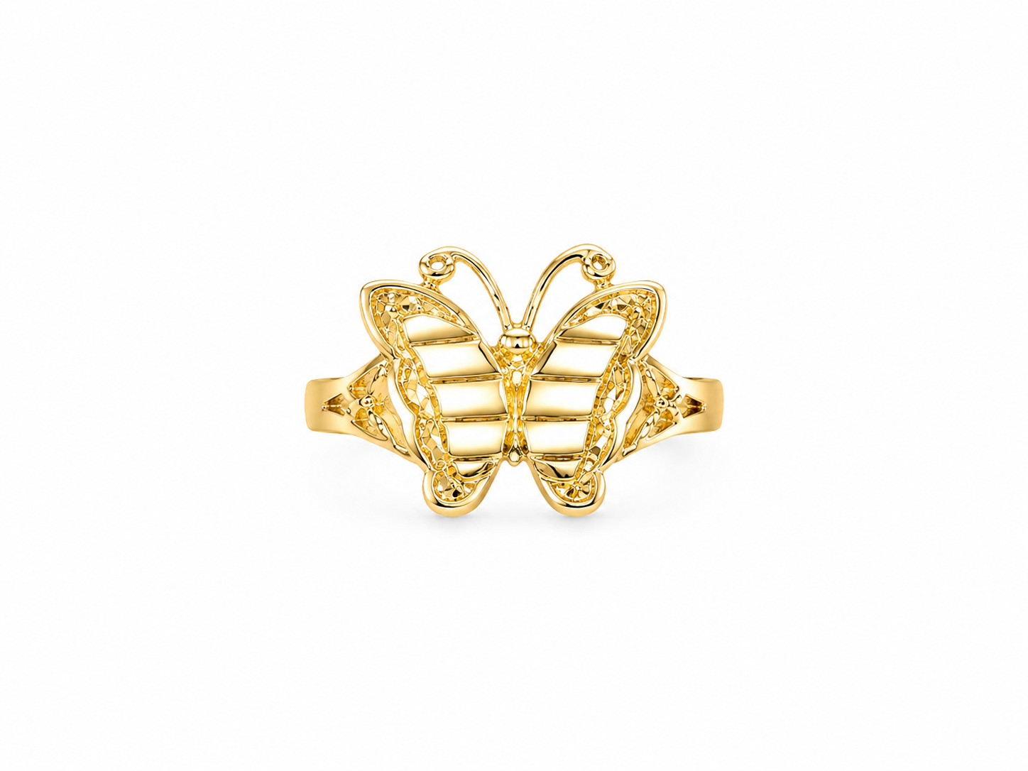 18KT Butterfly Yellow Gold Ring [A1B6]