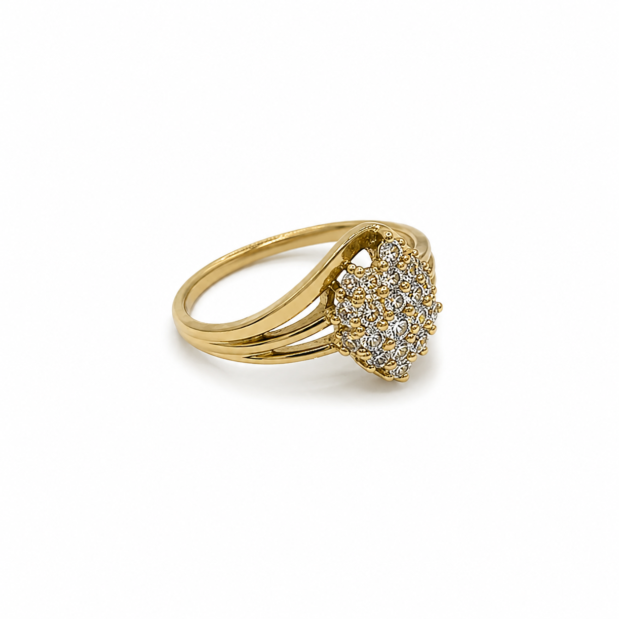 10KT Yellow Gold 0.07 CTW Diamond Ladies Ring [K7H25]