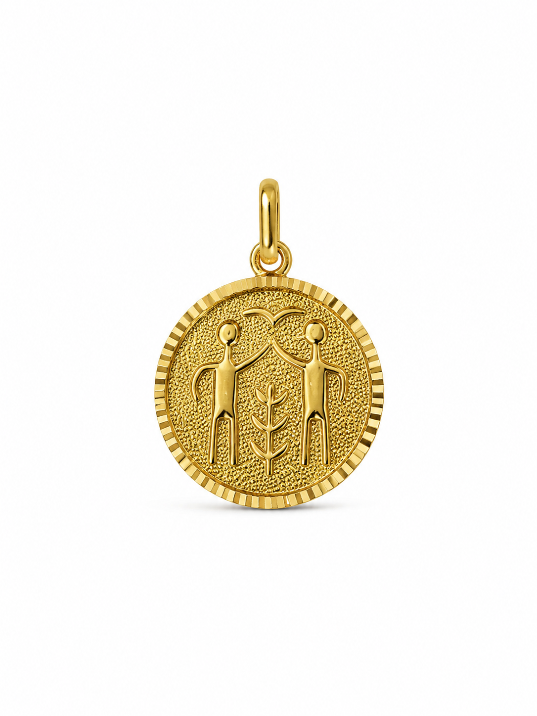 22KT Bahrain Round Yellow Gold Pendant [A3B8]