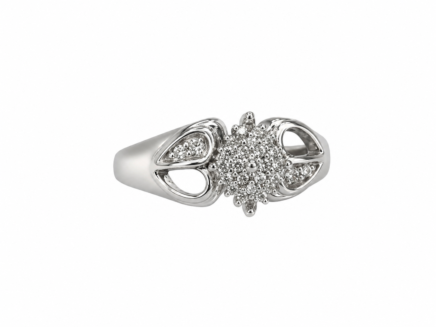 10KT White Gold 0.09 CTW Diamond Ladies Ring [KS7H00 - A2B3]