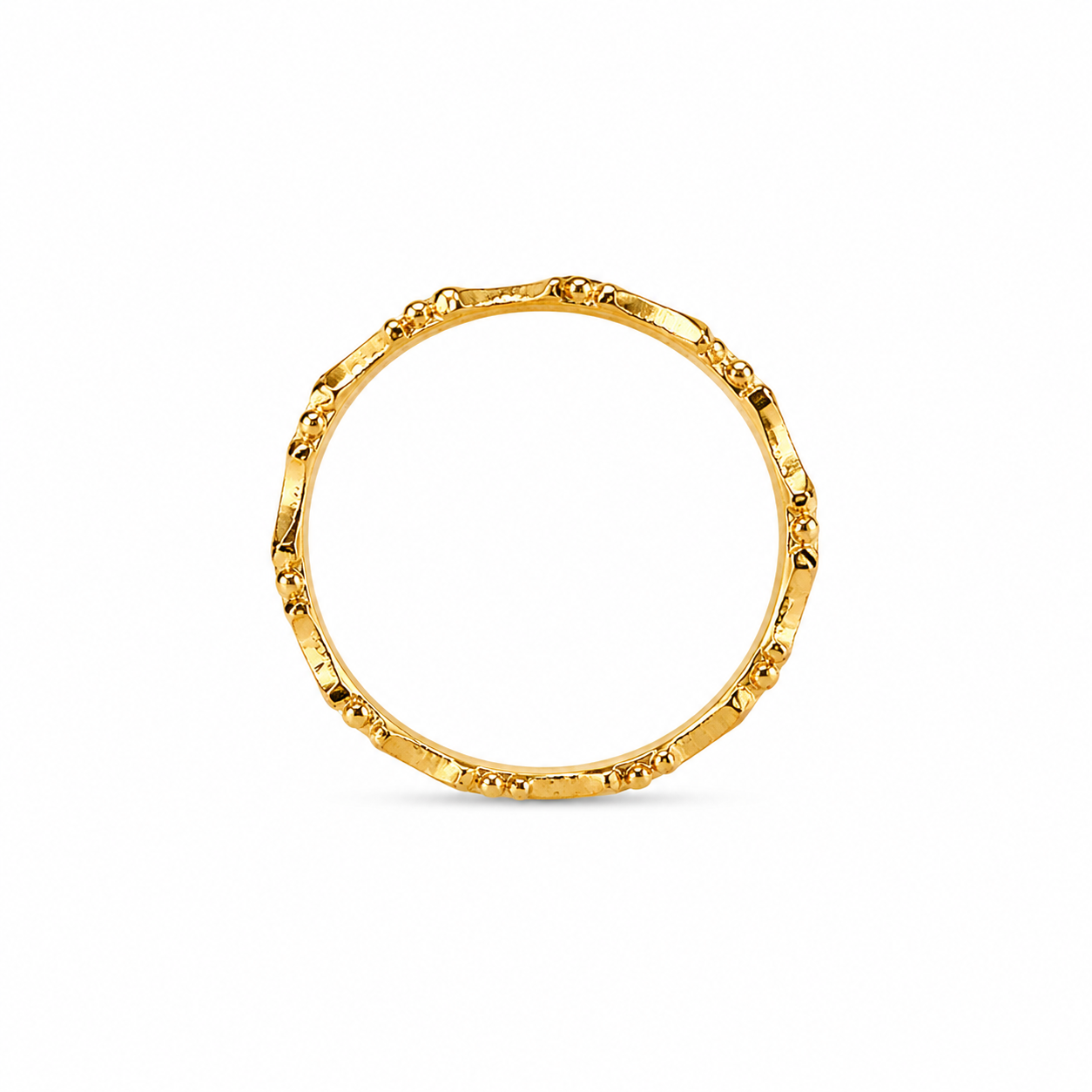 22KT Oval Cut Design Yellow Gold Ring [A3B6]