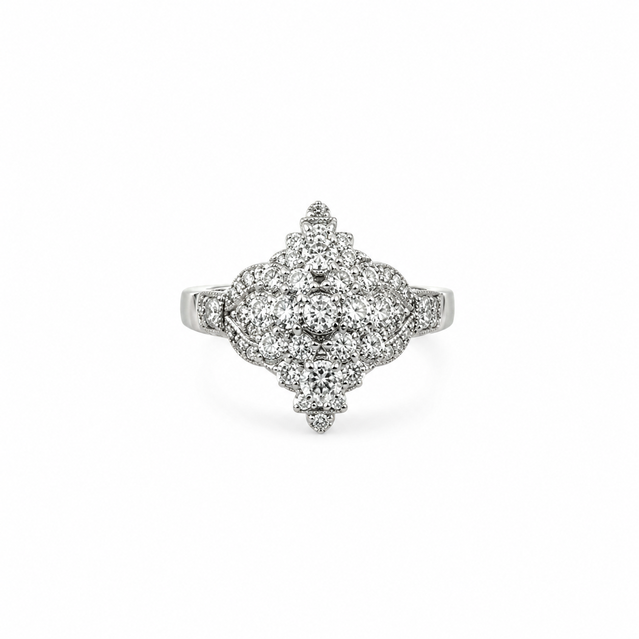 10KT White Gold 0.15 CTW Diamond Ladies Ring [K8H40]