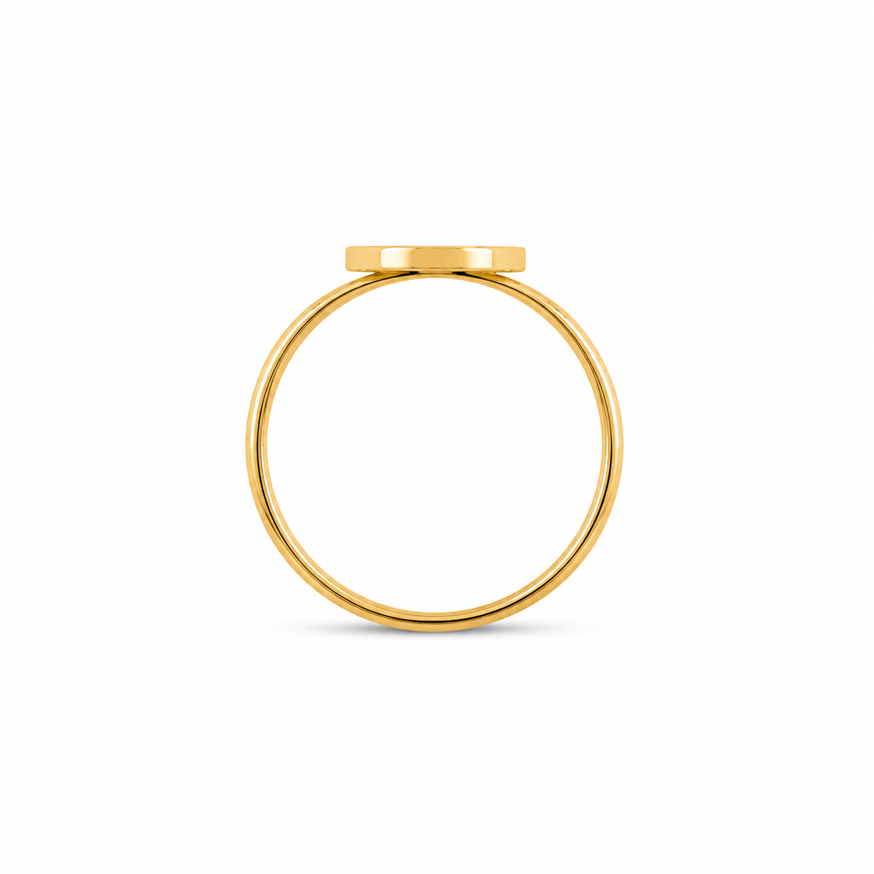 22KT Circle Center Rows Cubic Zirconium Yellow Gold Ring [A2B2]