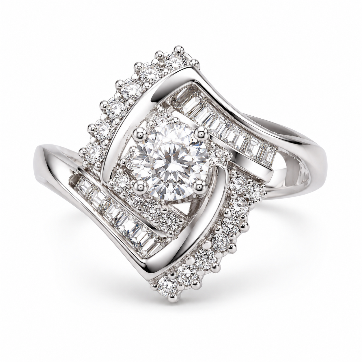 10KT White Gold 0.16 CTW Diamond Ladies Ring [KS9H50 - A2B8]