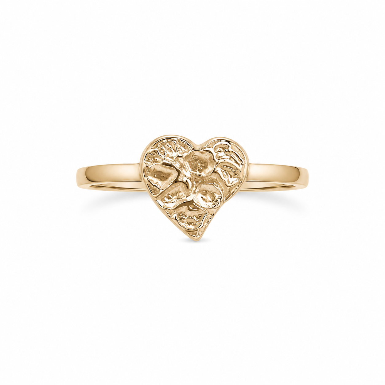 10KT Heart Yellow Gold Ring [A1B5]