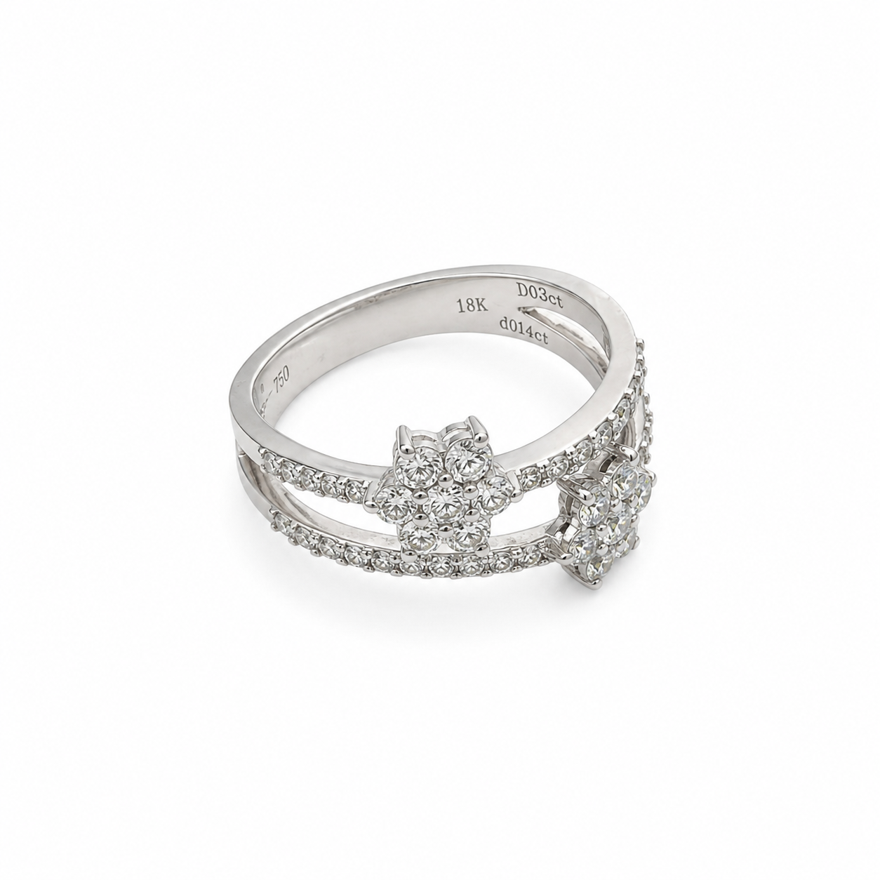 18KT White Gold 0.49 CTW Diamond Ladies Ring [KS45H00]