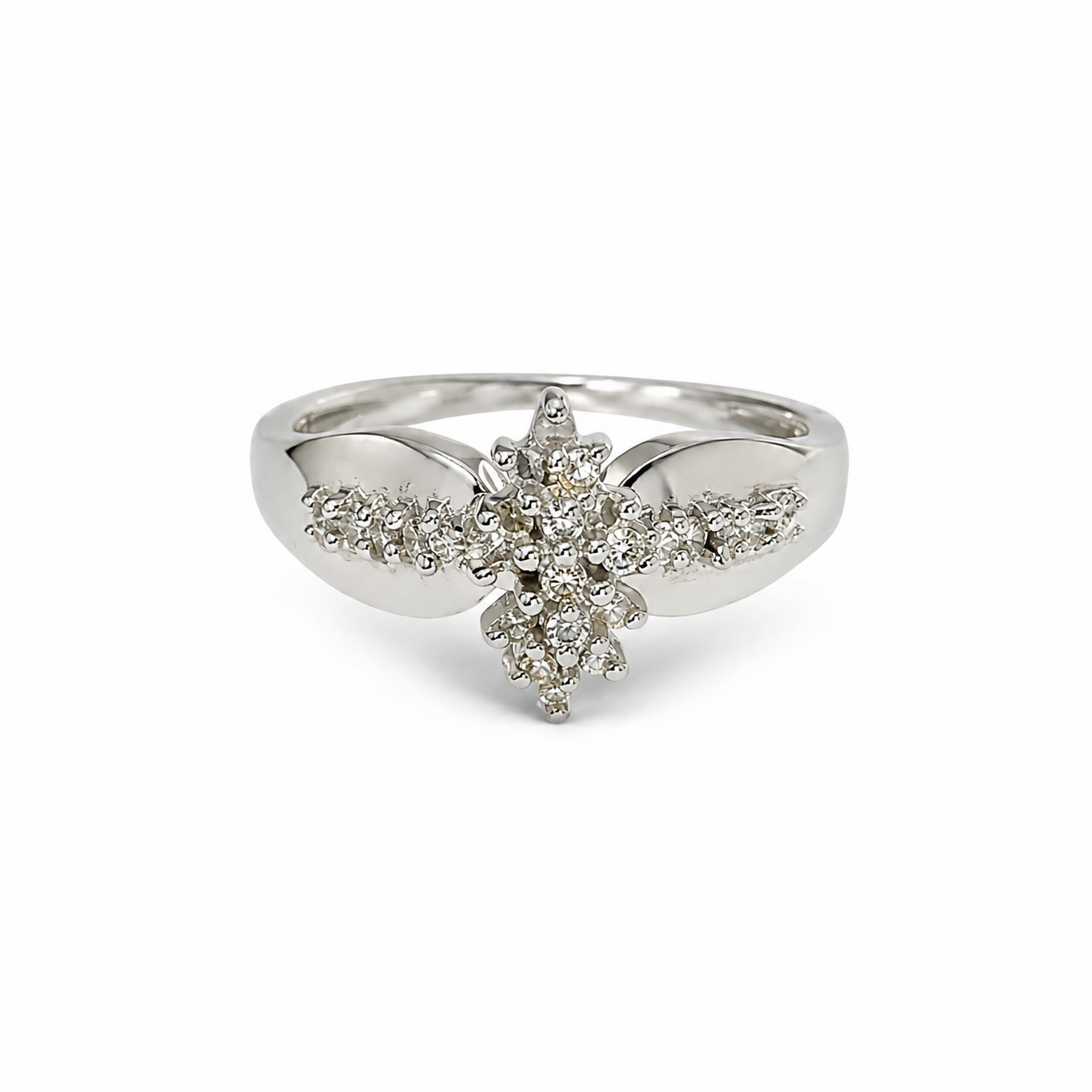 10KT White Gold 0.07 CTW Diamond Ladies Ring [K8H00]