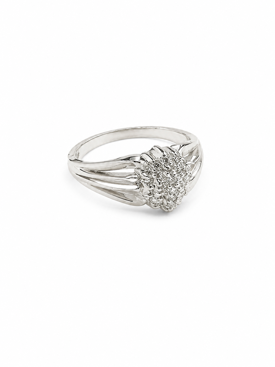 10KT White Gold 0.03 CTW Diamond Ladies Ring [K7H00 - A2B6]