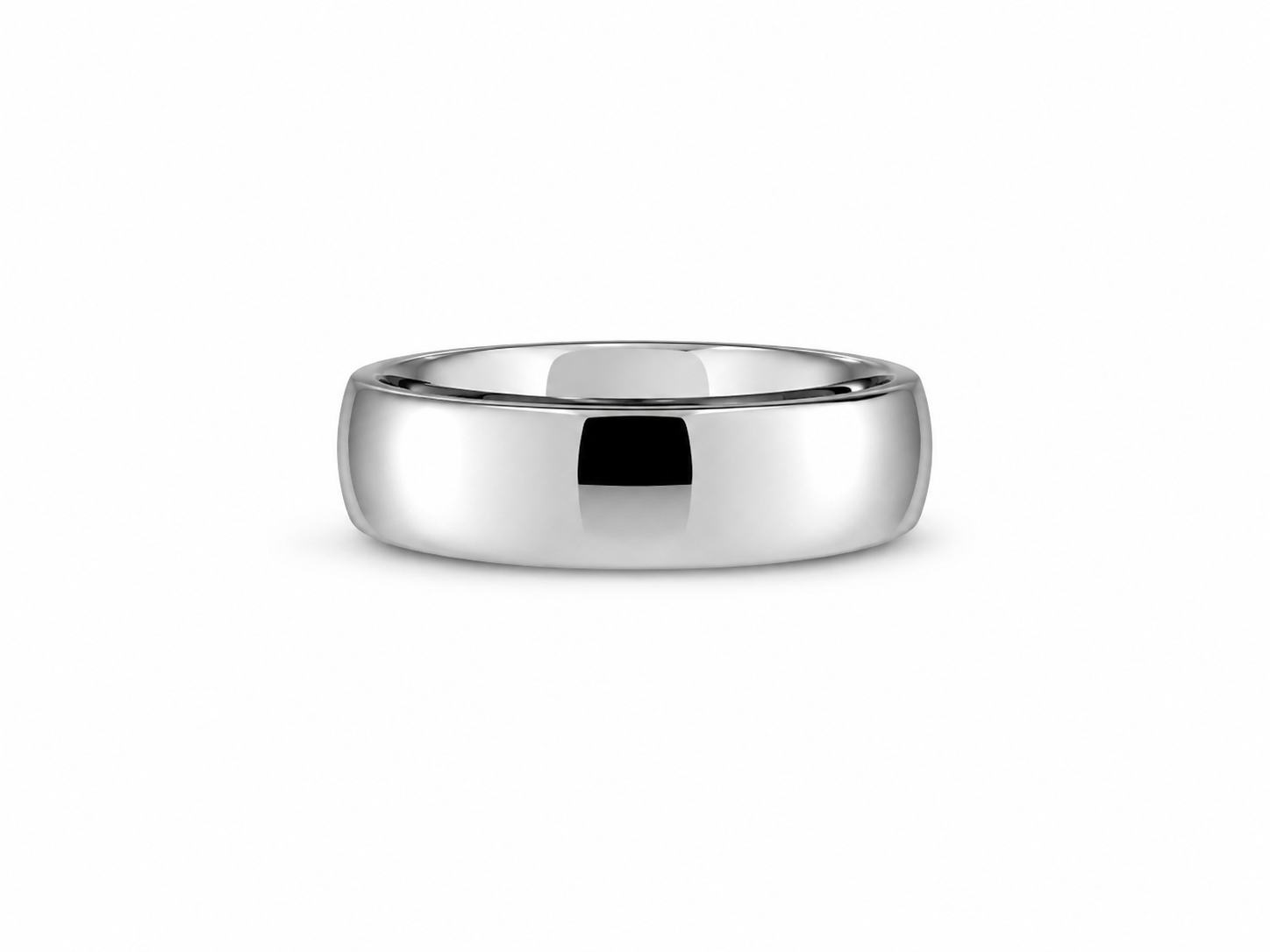 10KT White Gold Plain Wide Wedding Band [A6P1]