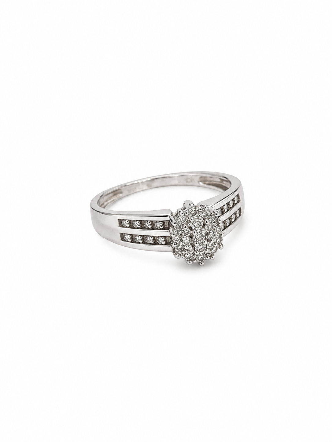 10KT White Gold 0.14 CTW Diamond Ladies Ring [K9H75]7027