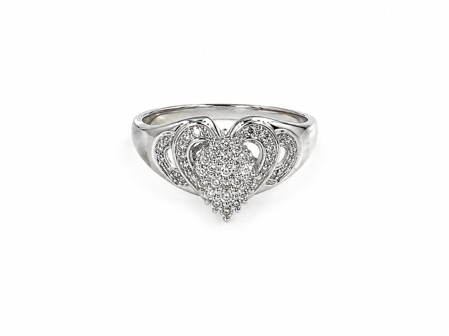 10KT White Gold 0.07 CTW Diamond Ladies Ring [K5H25]
