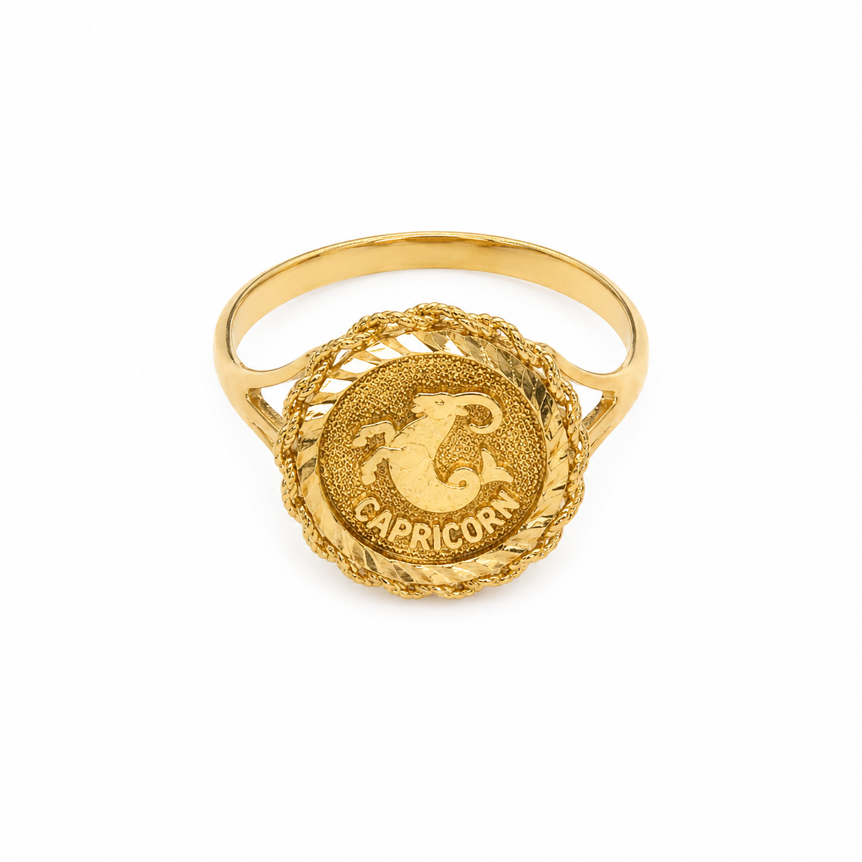 10KT Yellow Gold Capricorn Ring [A2P6]