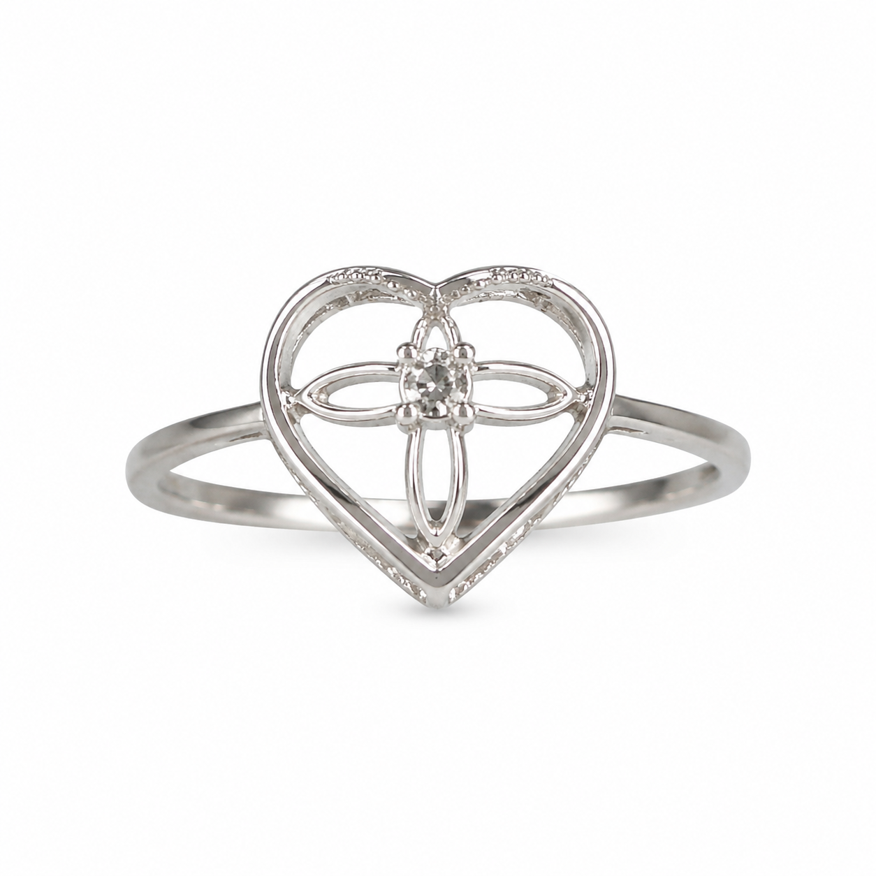 10KT White Gold 0.05 CTW Diamond Ladies Ring [K4H50]