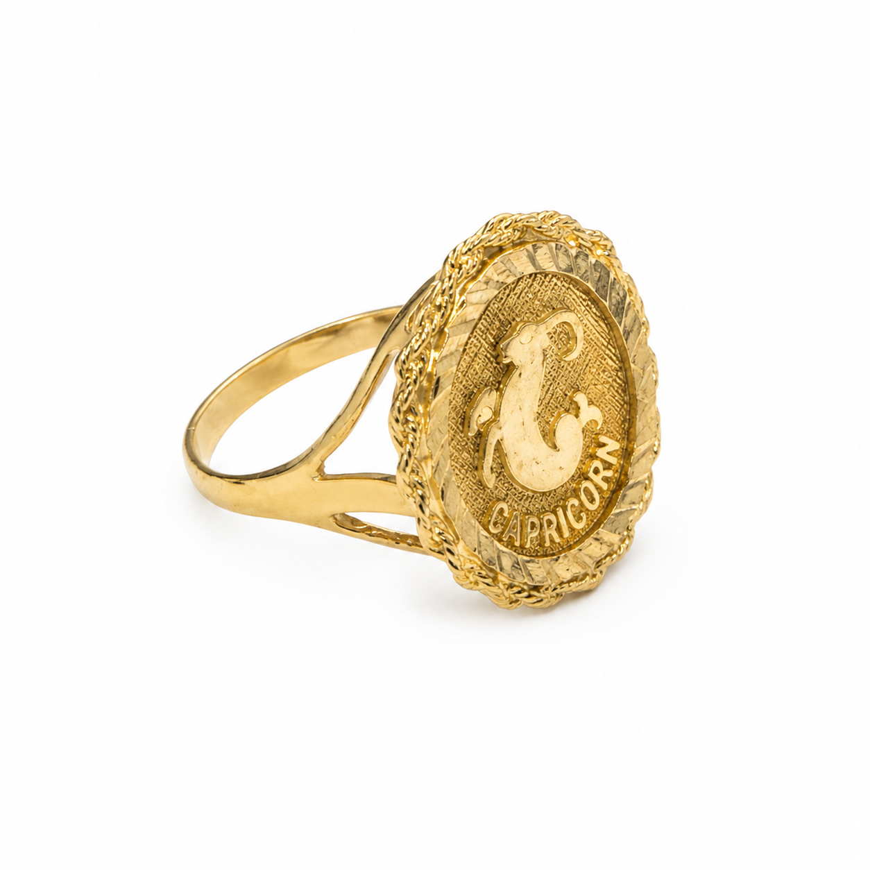 10KT Yellow Gold Capricorn Ring [A2P6]