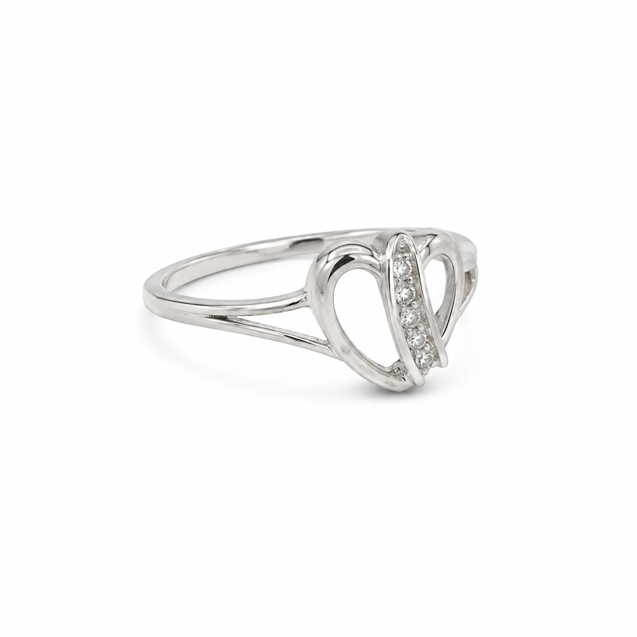 10KT White Gold 0.05 CTW Diamond Ladies Ring [K5H75]