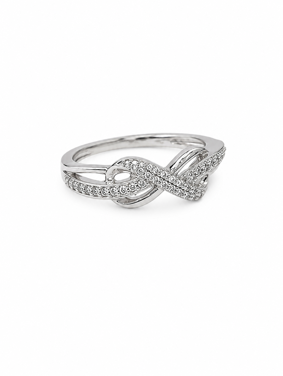 925 Sterling Silver 0.25 CTW Diamond Ladies Ring [K1H95]