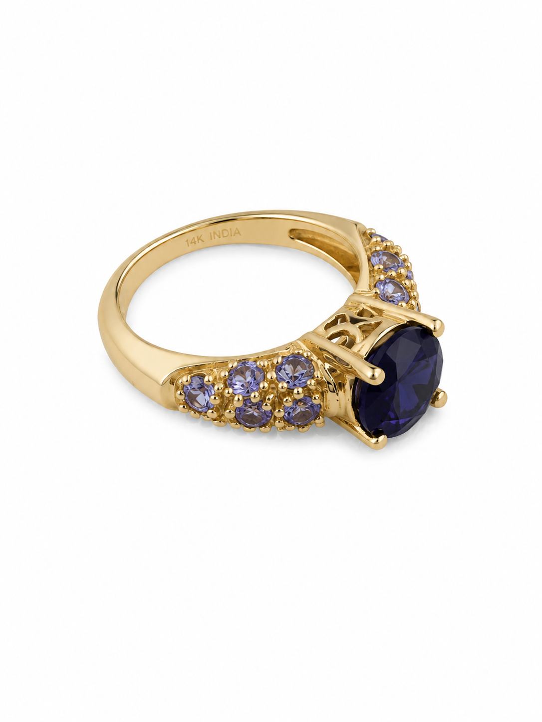14KT Yellow Gold 2.00 CTW Tanzanite Ring [K2T]