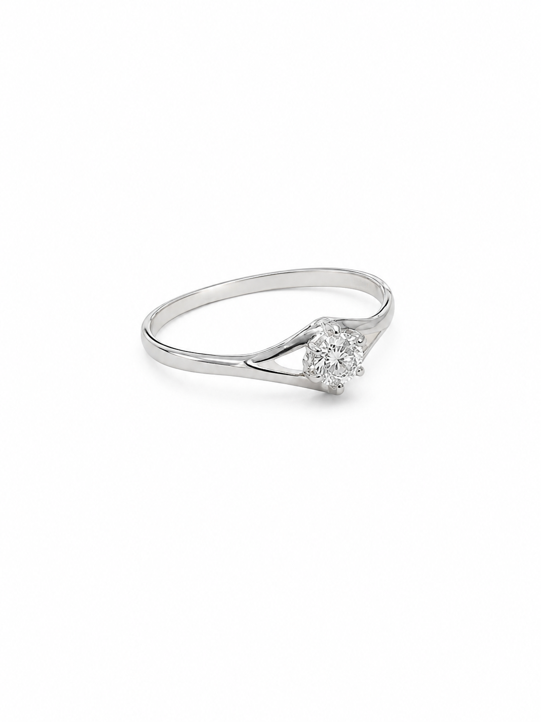 10KT White Gold 0.05 CTW Diamond Ring [K3H25]