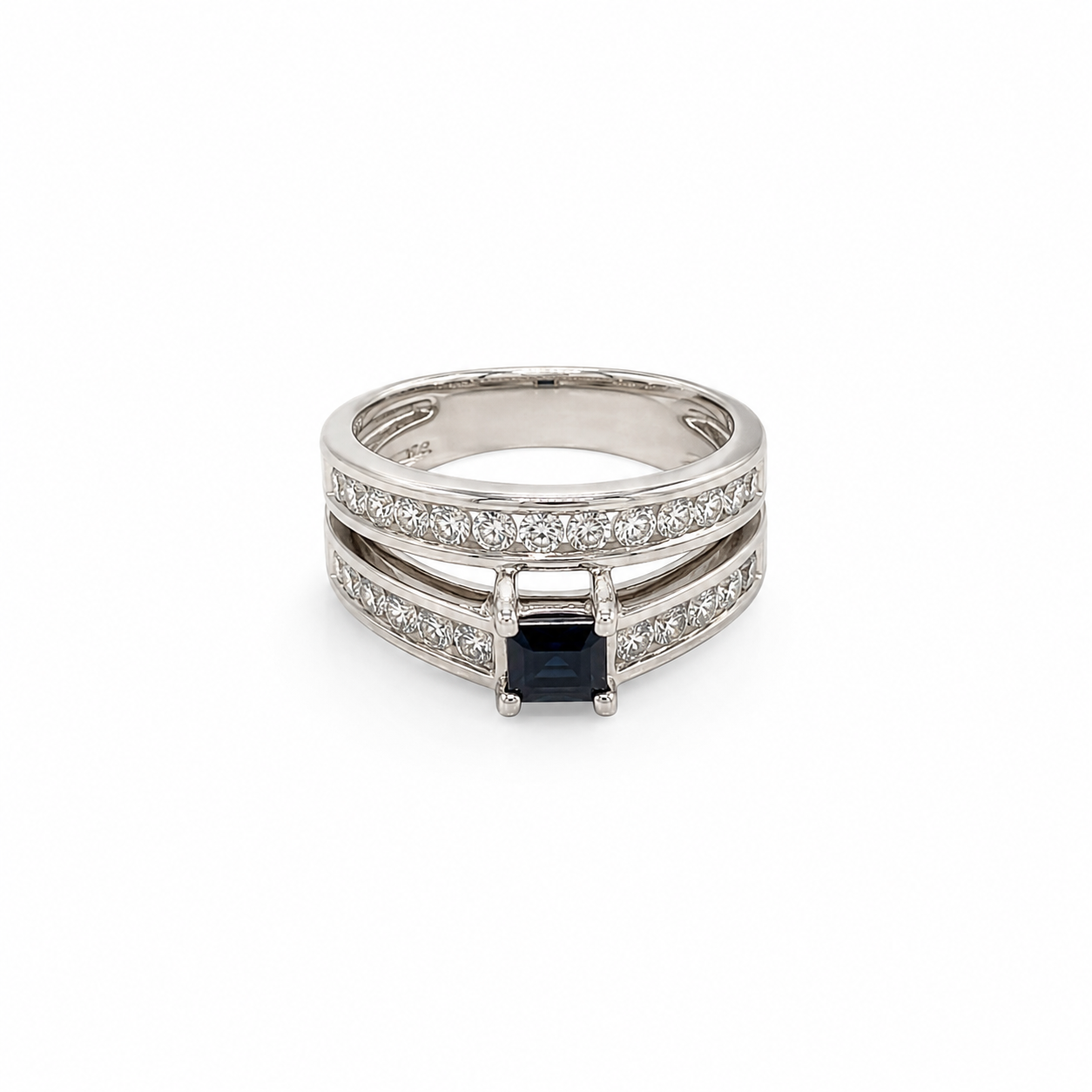 10KT WG 1.50 CTW 0.25 STW Black & White Diamond Bridal Ring [K7T]