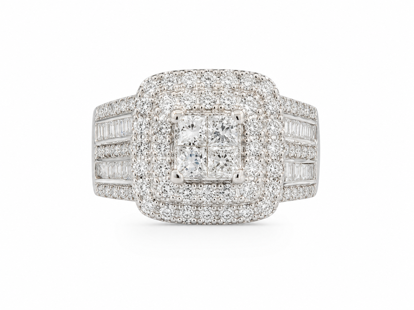 10KT White Gold 1 CTW Diamond Ring [K35H00]