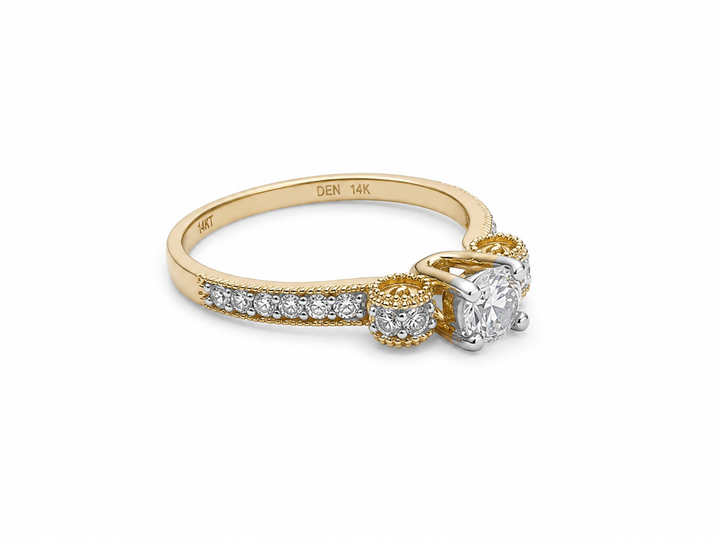14KT Two Tone Gold 0.50 CTW Diamond Ring [K25H00]