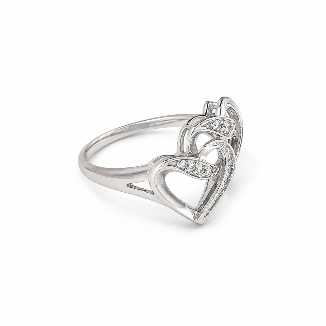 10KT White Gold 0.12 CTW Diamond Ring [K11H50]