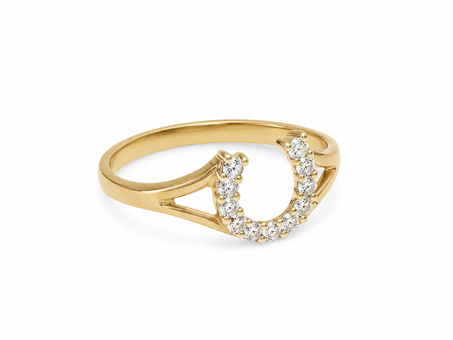 10KT Yellow Gold 0.10 CTW Diamond Ring [K5H80]