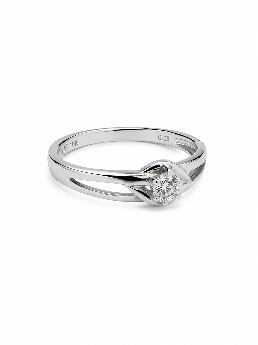 10KT White Gold 0.08 CTW Diamond Ring [K5H00]
