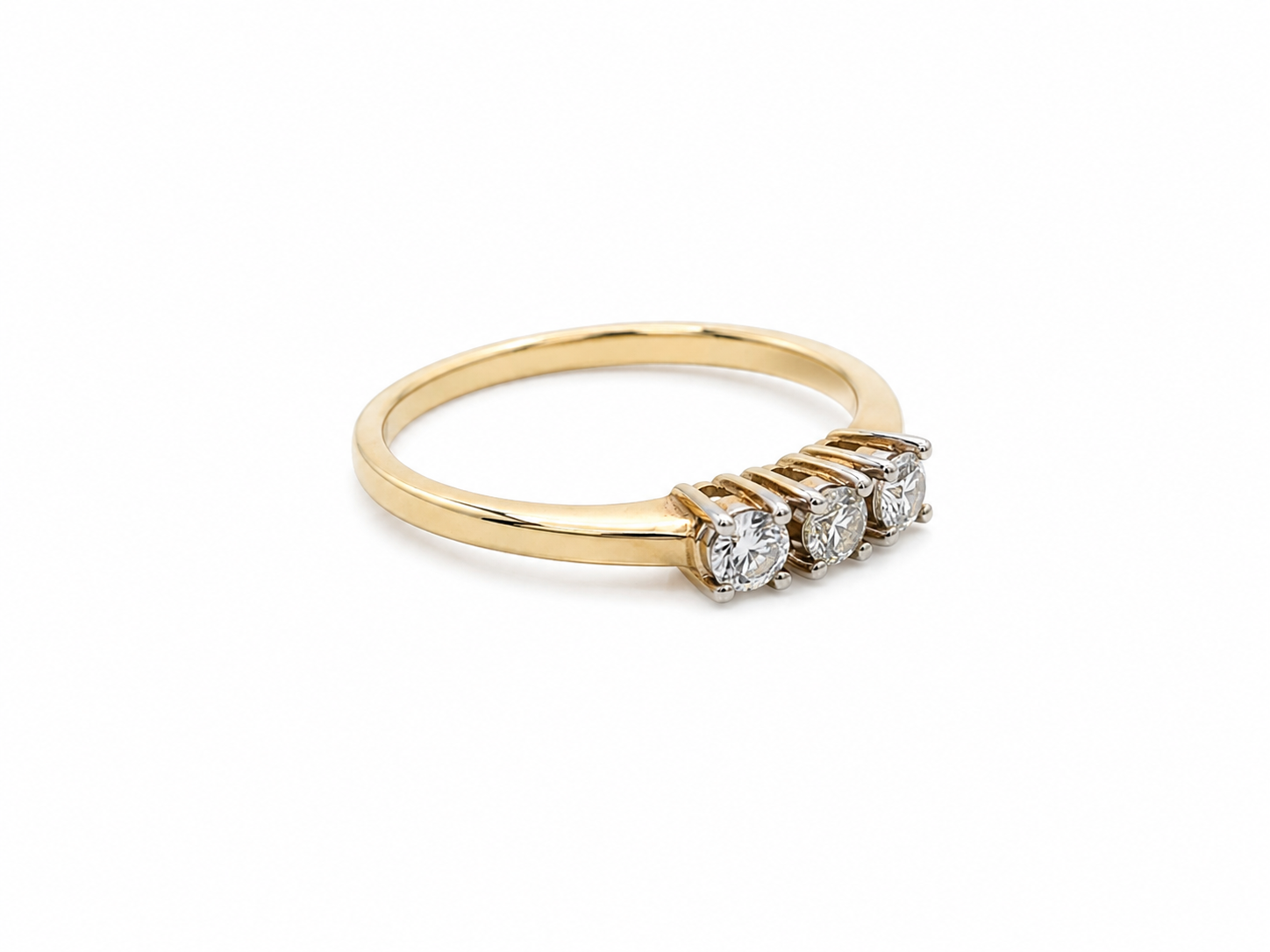 10KT Yellow Gold 0.05 CTW Diamond Ring [K6H25]