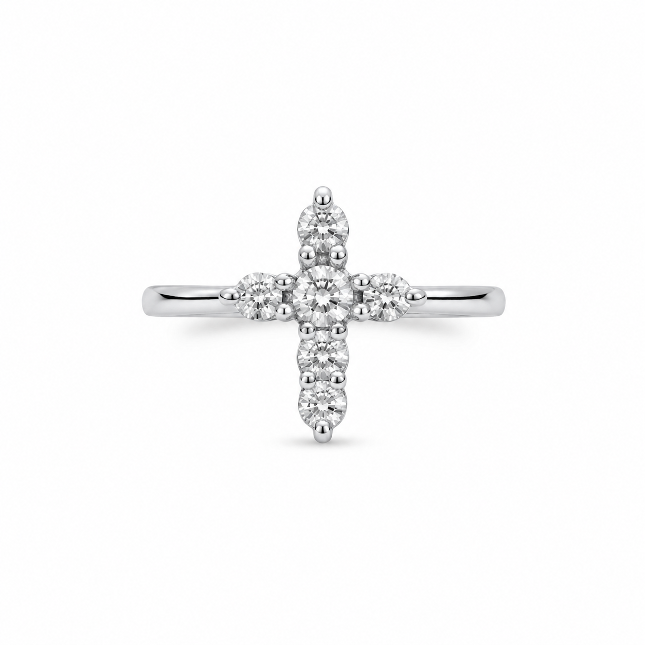 10KT White Gold 0.35 CTW Diamond Ring [K11H50]