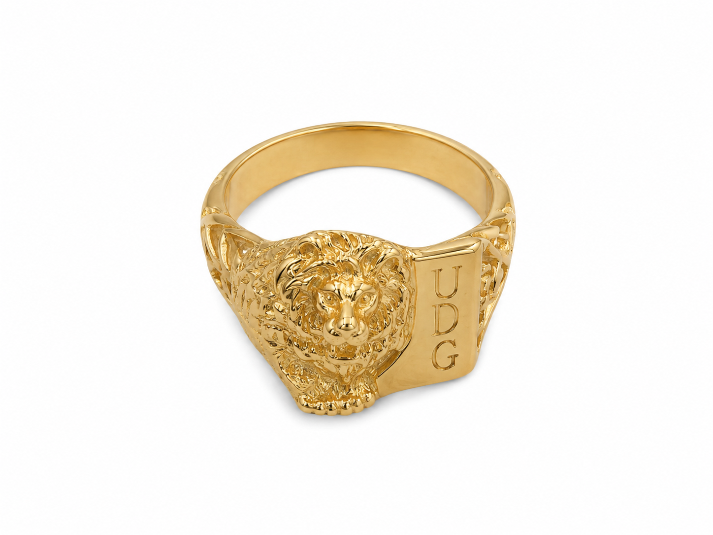 10KT Yellow Gold UDG Lion Ring [A10P3]