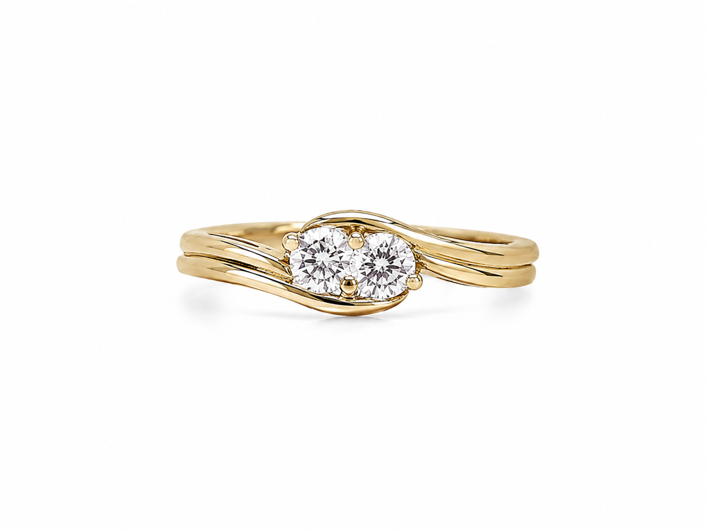 14KT Yellow Gold 0.25 CTW Diamond Ring [K25H00]