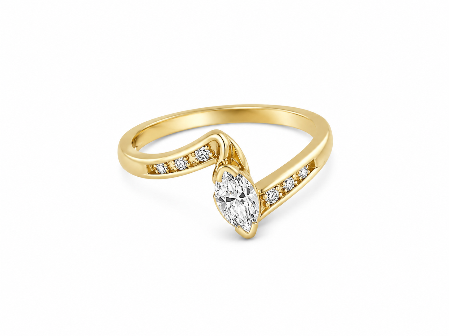 14KT Yellow Gold 0.20 CTW Diamond Ring [K11H00]
