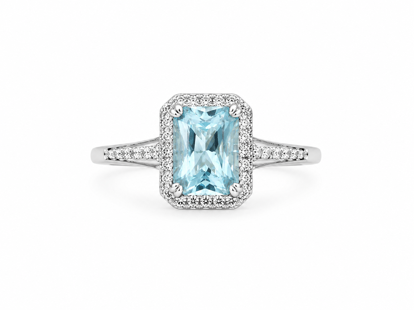 10KT White Gold 0.16 CTW 2.00 STW London Blue Topaz Diamond Ring [K1T]