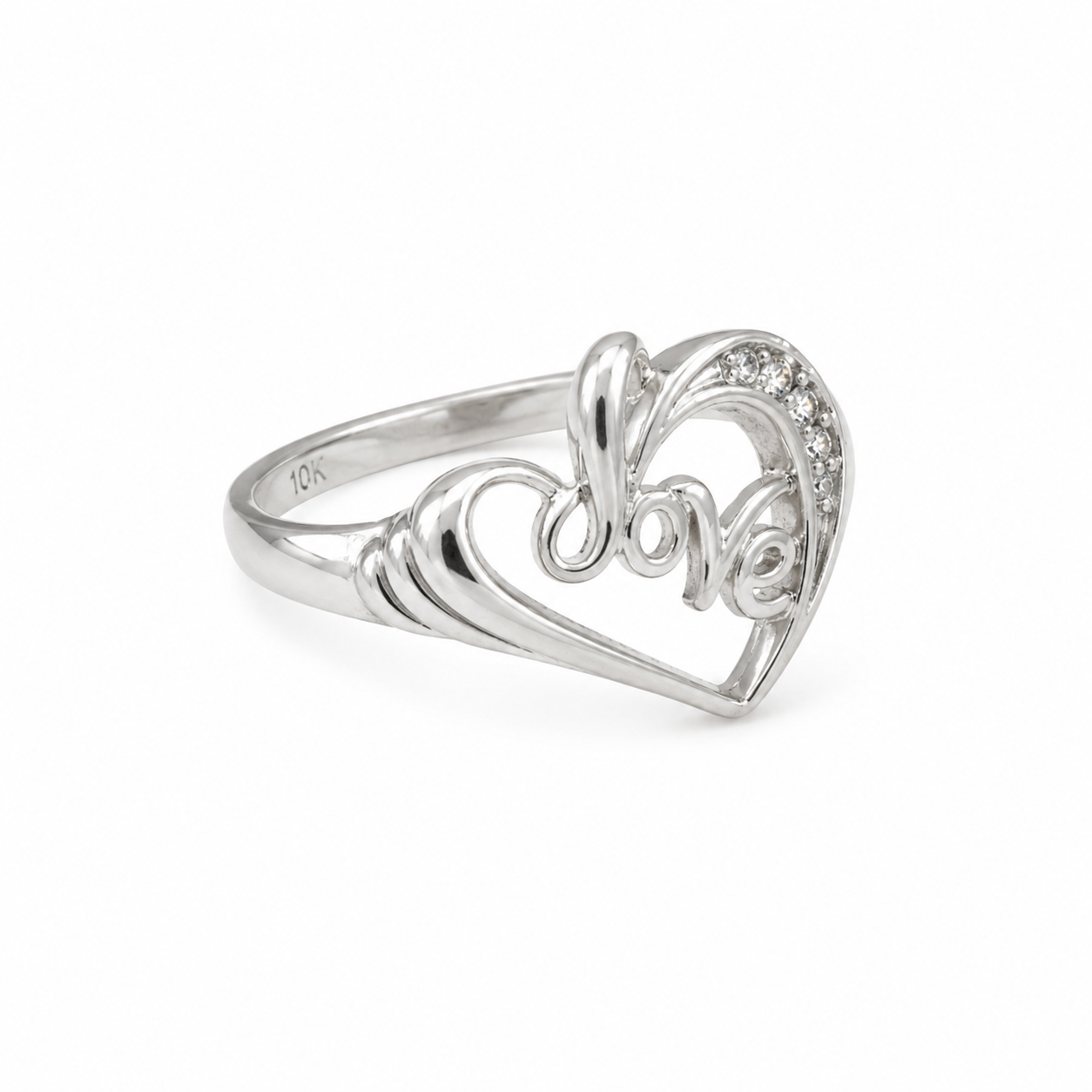 10KT White Gold 0.06 CTW Diamond Ring [K6H80]