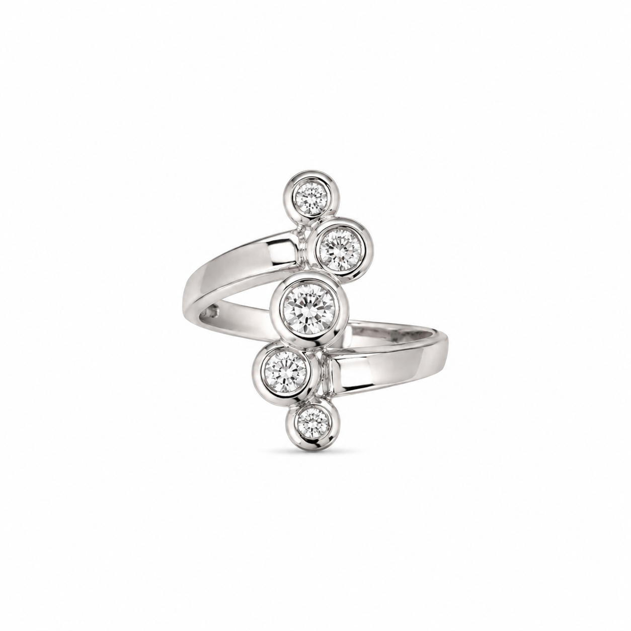 14KT White Gold 0.50 CTW Diamond Bezel Ring [K25H]