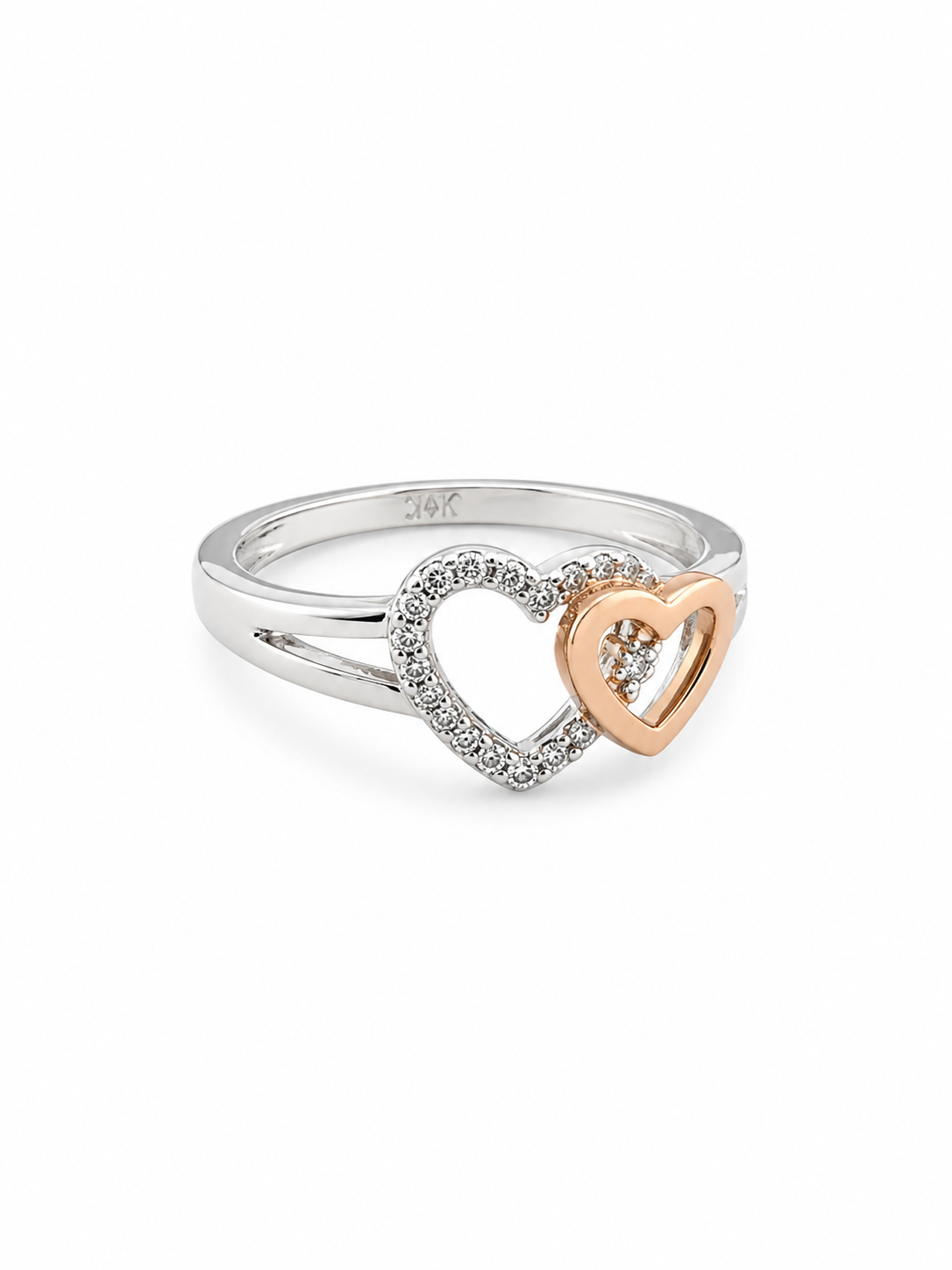 14KT Two Tone Gold 0.20 CTW Diamond Ring [K13H00]
