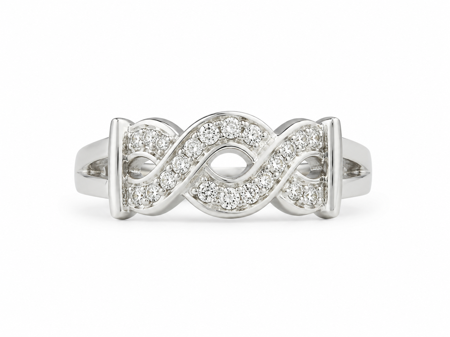 10KT White Gold 0.05 CTW Diamond Ring [K5H00]